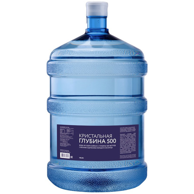 Питьевая бутилированная вода Кристальная глубина 500 19 л (одноразовой таре)