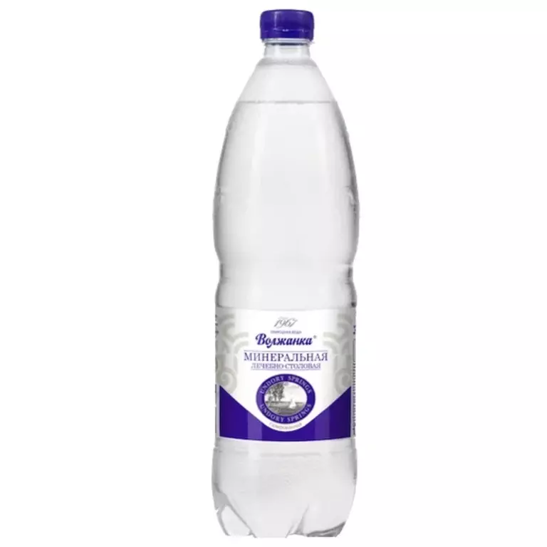 Вода ВОЛЖАНКА минеральная газированная 1 литр