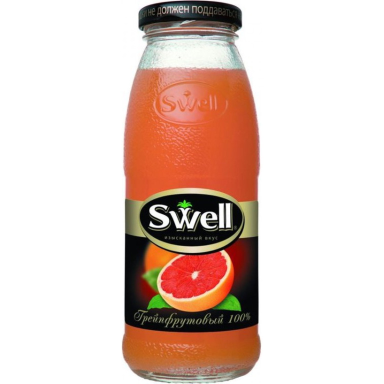 Сок СВЕЛЛ (SWELL) Красный грейпфрут стекло 0.25 литра 